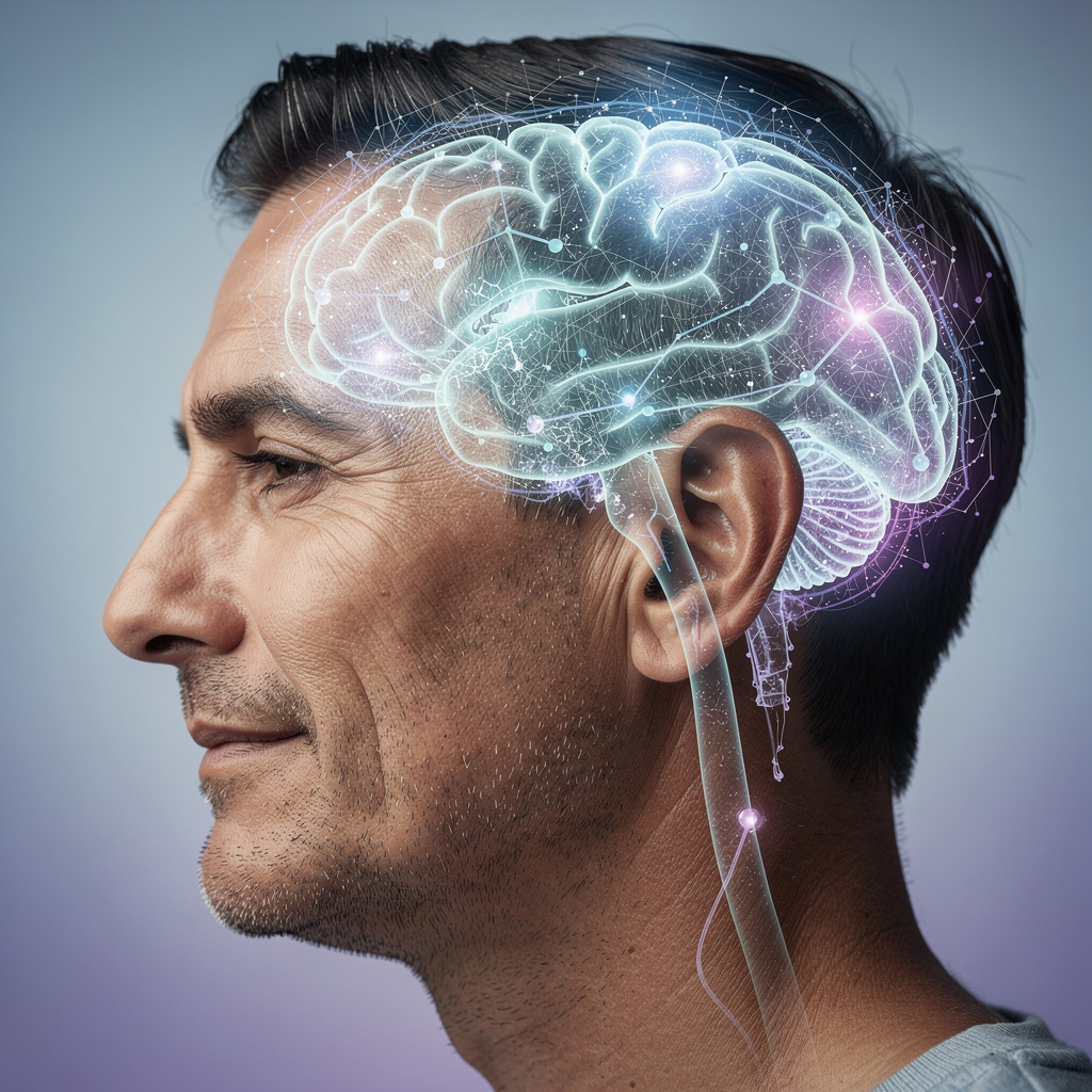 Visual representation of neuroplasticity and brain rewiring through daily mental fitness micro-habits