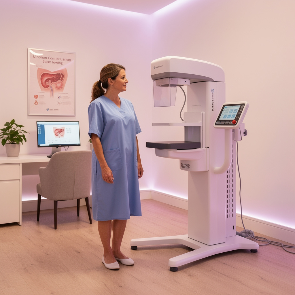 Modern mammography equipment in a calming women's health center