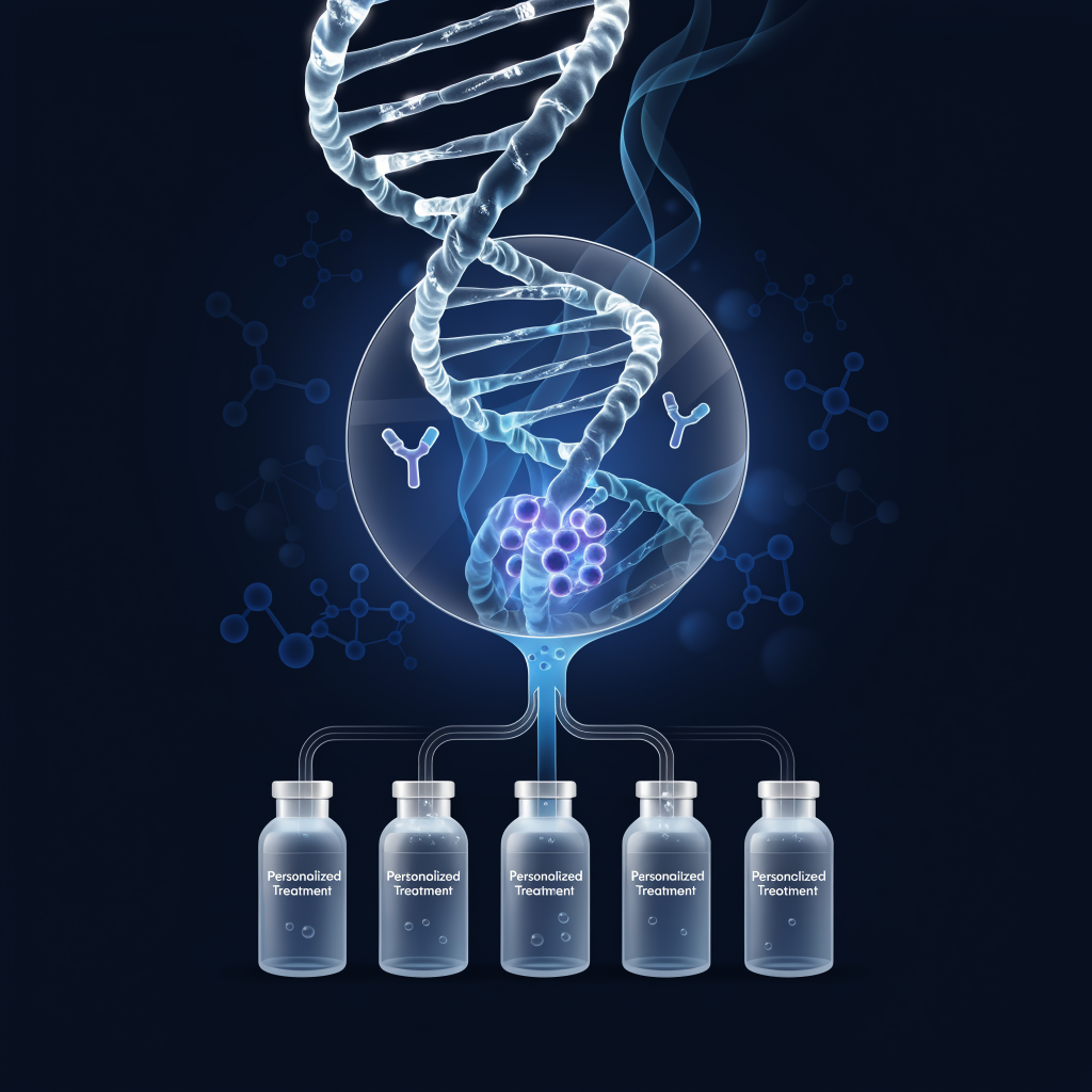 DNA helix transforming into biomarker testing panels used to guide personalized autoimmune treatment decisions