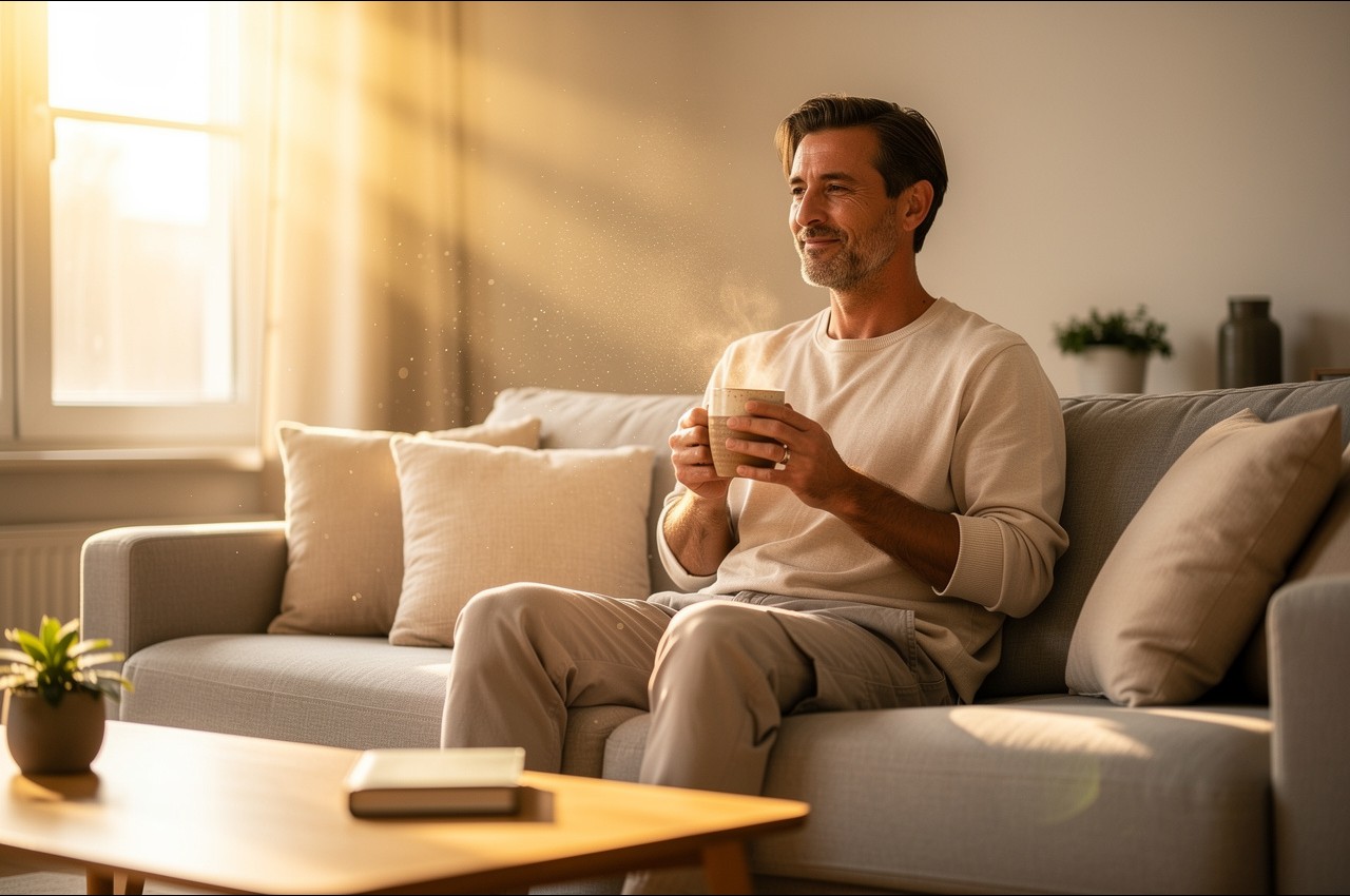 sleep stress and hormones, a calm and rested morning at home