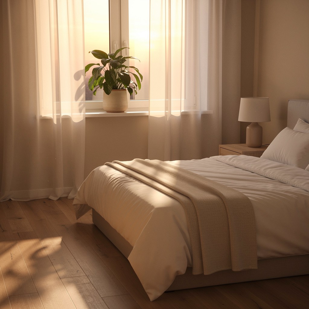 how sleep stress and hormone changes affect rest, morning light in a quiet bedroom