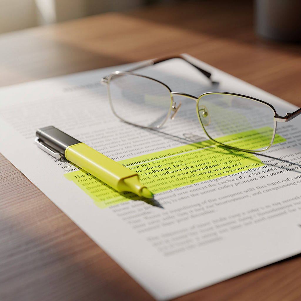 A highlighted research paper with reading glasses, representing honest grading of the gut brain evidence.