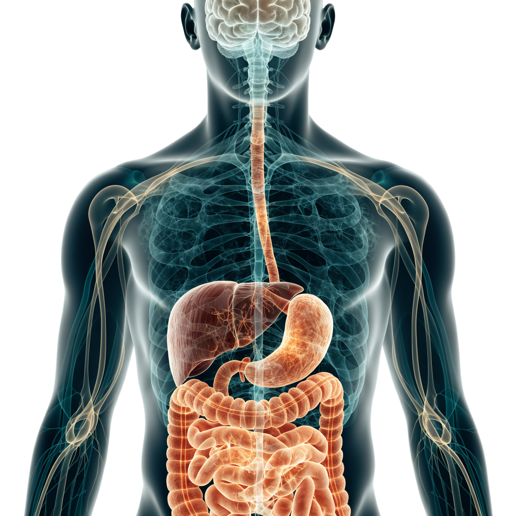 An illustration of the gut-brain axis showing how the digestive system and the nervous system connect in digestive disorders.